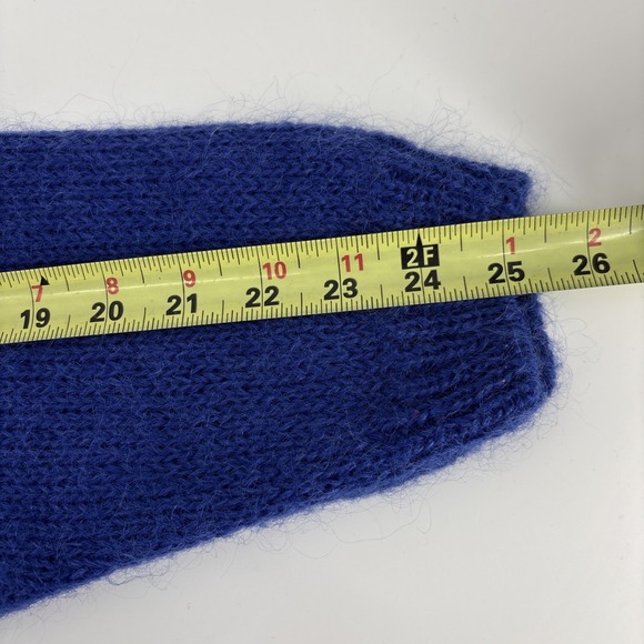 Vintage Bramble Lane Cardigan Sweater Size Large Blue Mohair Blend Button Front - Picture 12 of 13